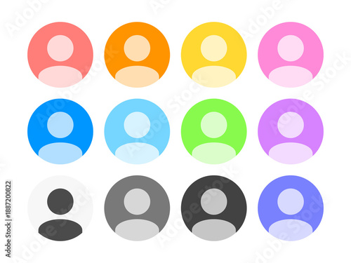 人物上半身シルエットアイコンセット