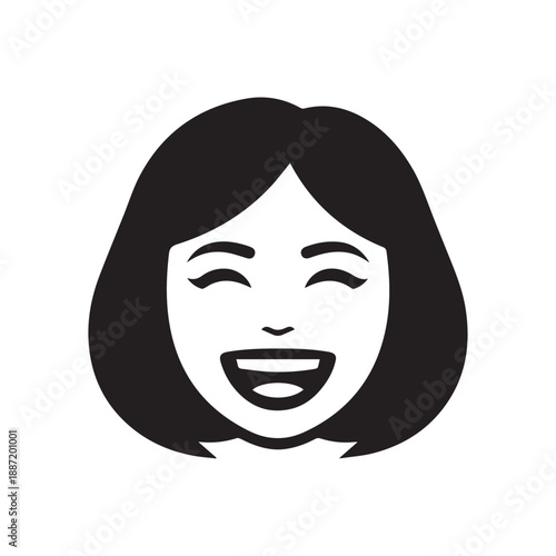 Smiling Woman Face Vector Illustration