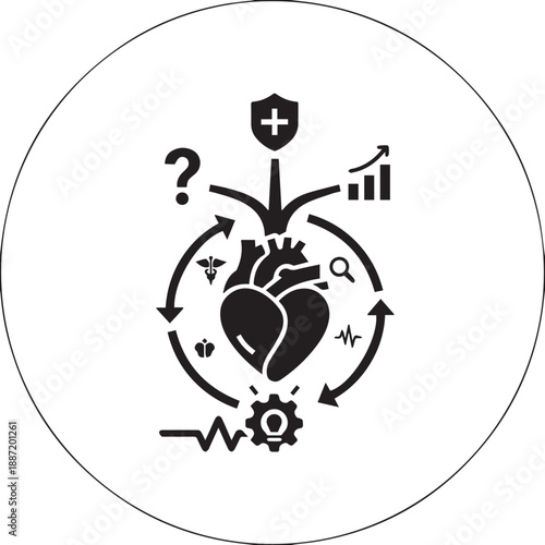 Medical health care and protection vector icon