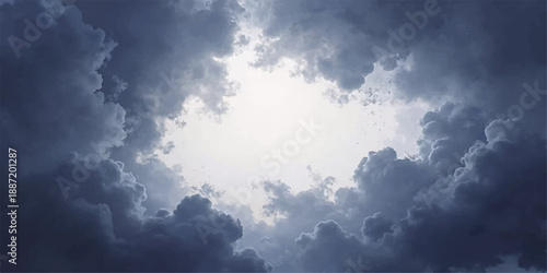 Beautiful blue sky and white nature clouds in a time lapse cloudscape on a bright summer day with light air and a cloudy atmosphere