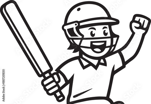 Batsman Winning Celebration Cricket Match