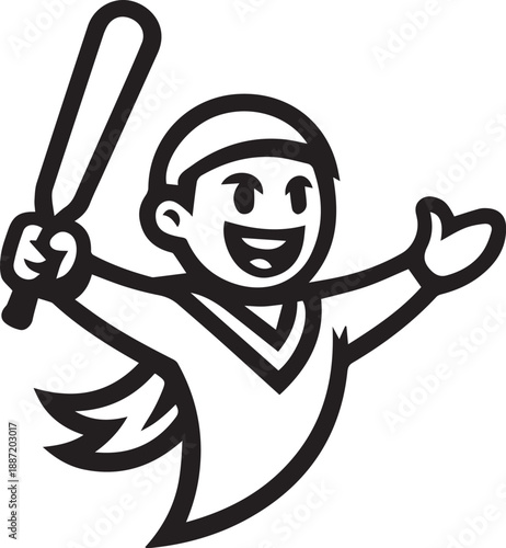 Batsman Winning Celebration Cricket Match