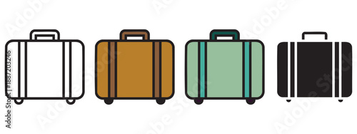 A vibrant collection of rolling suitcases in diverse colors and styles for travel