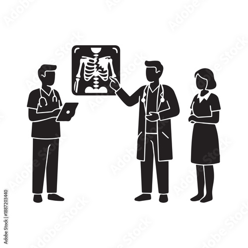 Medical Professionals Discussing X-ray Results