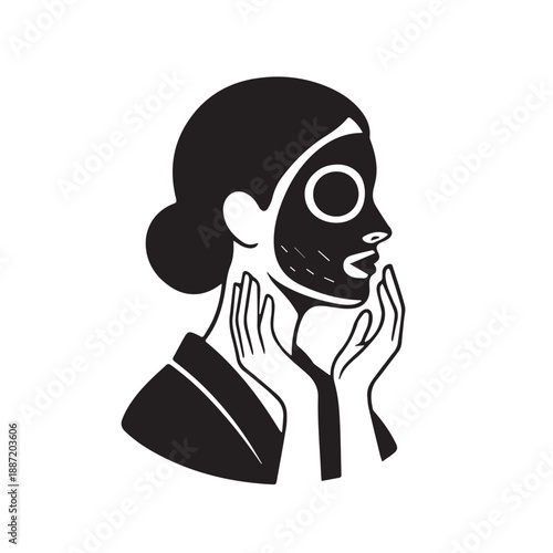 Woman with face mask vector illustration