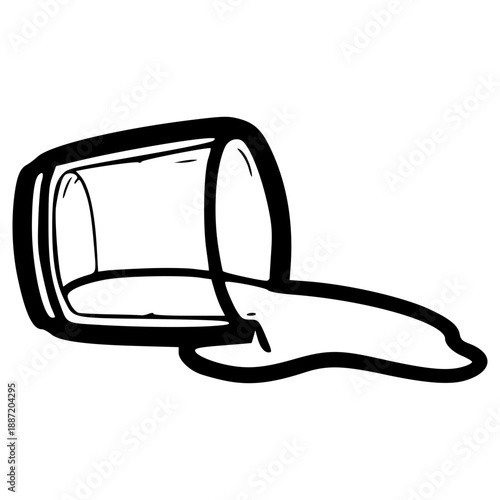 doodle spilled glass illustration hand drawn outline vector