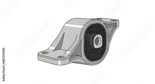Car engine mount bracket, clean vector illustration isolated on white background