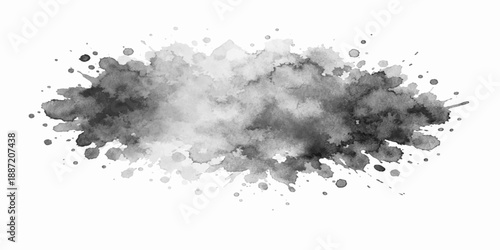 Black ink splat and grunge ink splashes create a dirty liquid texture with a watercolor paint spray pattern and vector art drips