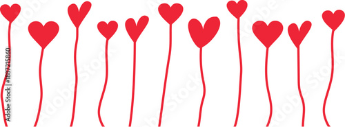 Red Heart icon ballon set, red heart vector shapes and symbols collection on isolated background banner design