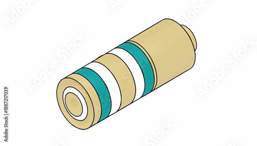 Battery icon for tech spec diagrams. Minimalist flat design vector illustration. Isometric energy storage symbol isolated on white background