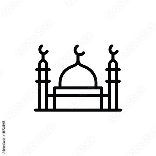 Minimalist Line of a Mosque with Two Minarets architecture