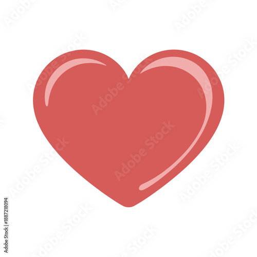 Red Heart Shape with Gradient Fill on White Background
