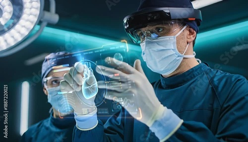 Advanced Surgical Technology in Operating Room with Heart Monitor Display and Medical Staff