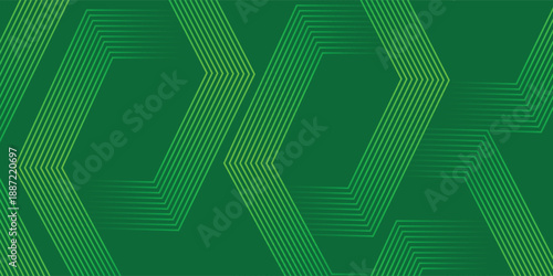 Green Cyber Hexagon Frames, Vector Illustration.