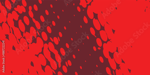 Abstract Red Halftone Dot Pattern on Dark Background