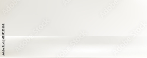 Background White Wall Studio and Beige Podium with shadow leaves on cement floor,Backdrop Background 3D Display Room with Stand Concept for Cosmetic product presentation,Sale in Autumn,Fall Season