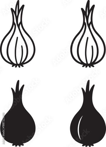 isolated shallot onion icon, shallot silhouette, onion vegetable icon, cooking ingredient symbol, kitchen food design, fresh vegetable vector, organic food icon, minimal solid icon