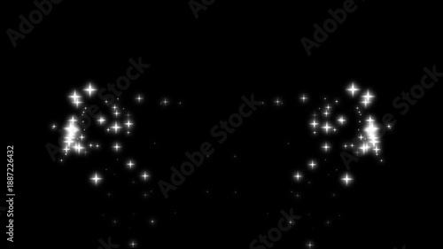 Wallpaper Mural Shining glitter star sparkle animation, white cartoon doodle stars, shiny glowing stars, flat, vector, bokeh light particles and glowing shimmer effect on black screen  background. 4k video Torontodigital.ca