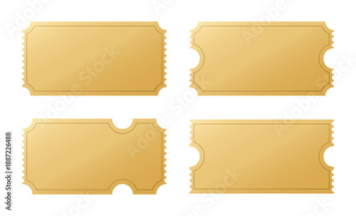 Luxury gold blank tickets for event pass and voucher designs