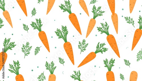 Seamless carrot pattern for healthy lifestyle and cooking.