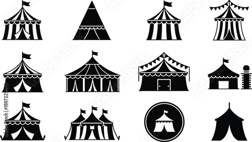 Festival, circus or carnival tents. 