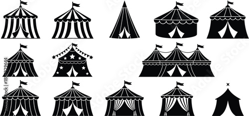Festival, circus or carnival tents. 