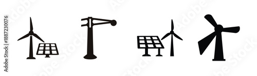 Renewable energy symbols Vector, illustration