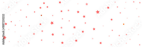 A festive scattering of minimalist red and pink five-pointed stars in various sizes and shades.