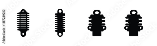 Four different types of shock absorbers Vector, illustration