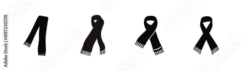 Four scarf knot styles Vector, illustration