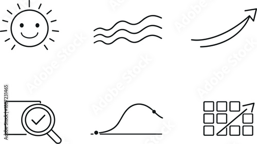 Behavioral Icons Series. Line style icons of behavioral triggers: reassurance halo, engagement wave, perceived-responsiveness