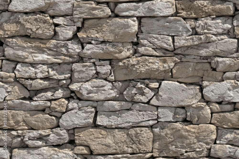 Fototapeta premium Rough, irregularly shaped stones create a textured natural wall surface