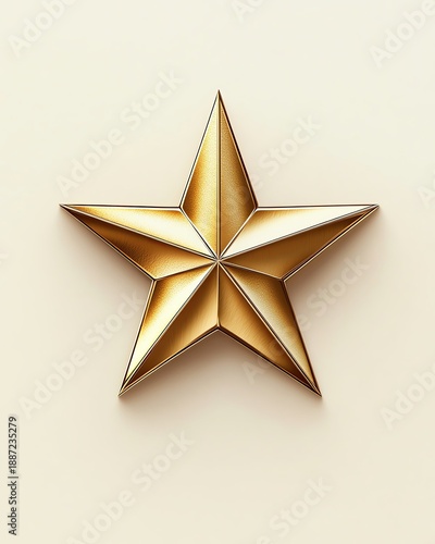 Stylized golden star design on a neutral background.