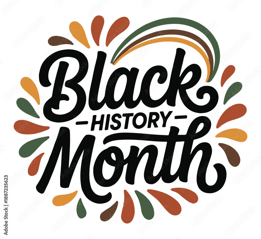 Obraz premium Black History Month Celebration Logo