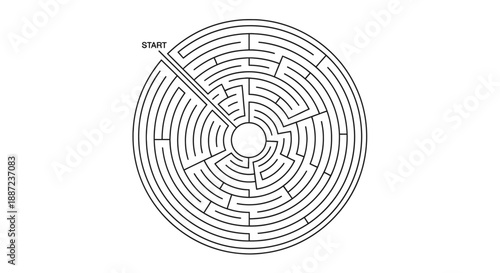 Circular maze with a single path to the center.
