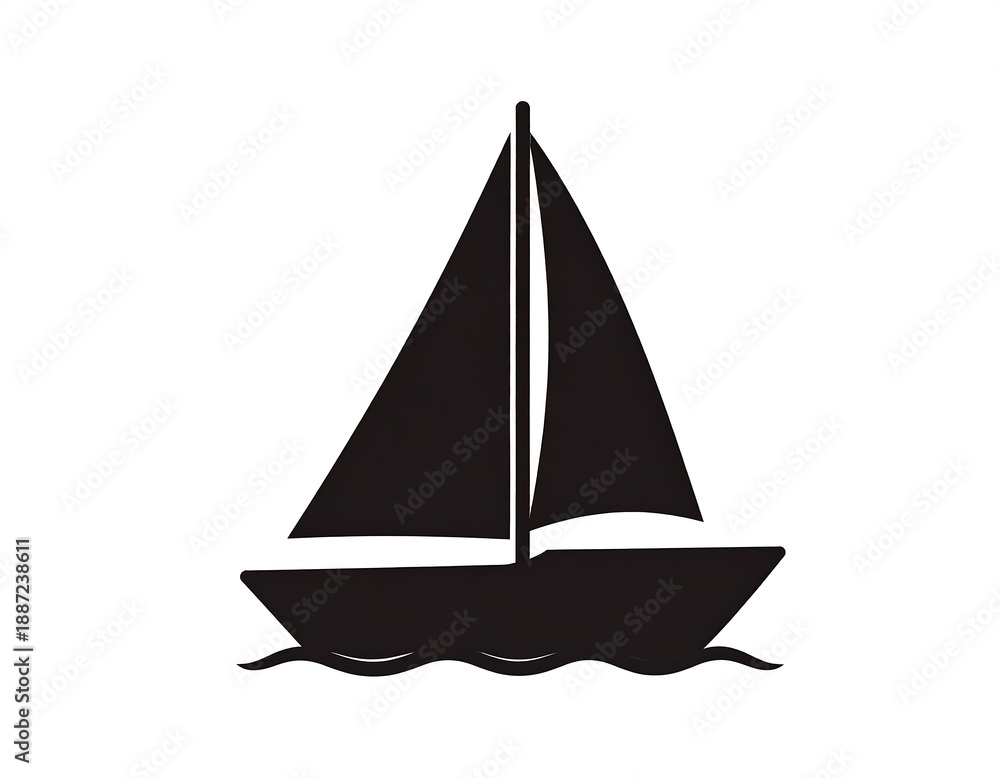 Fototapeta premium Silhouette of a sailboat on water, nautical adventure.