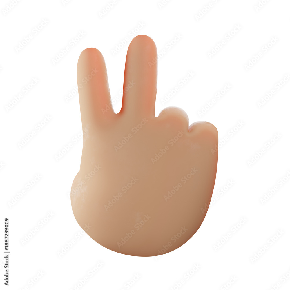Obraz premium Hand Symbol of Peace and Tranquility: The hand makes the peace symbol, representing a gesture of serenity and a call for concord, evoking feelings of calm and unity.