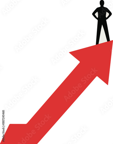 businessman with red arrow