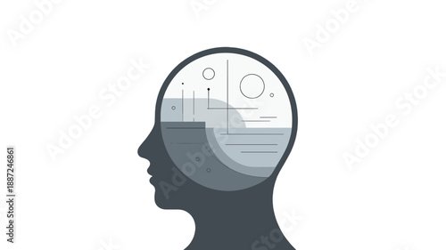 A creative conceptual image representing the concept of human mind.