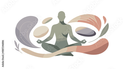 Meditating figure in a zen-like state, a visual representation of peace and calm.