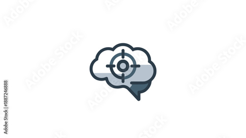 Brain icon with target symbol indicating focused thought.