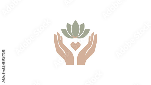 A Lotus Flower Held Gently in Hands