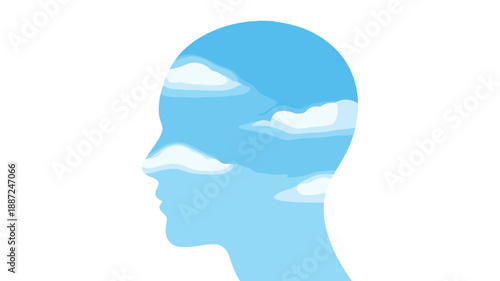 A creative and imaginative illustration depicting a serene mind.