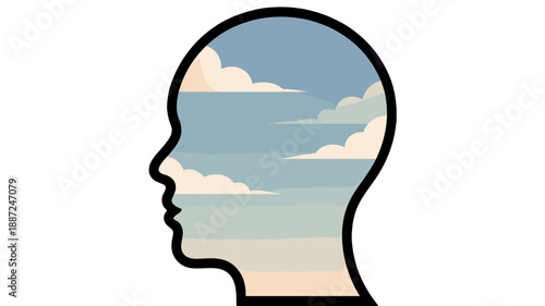 Contemplative inner world reflected in the human mind.