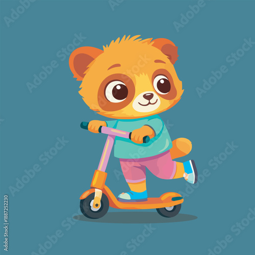  cute bear with hat smiling cartoon