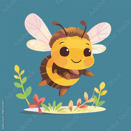  bee with wings flying cartoon