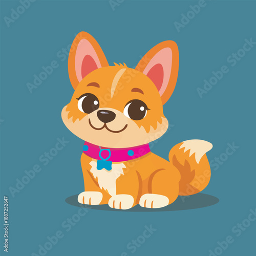  cute dog wagging tail sitting cartoon