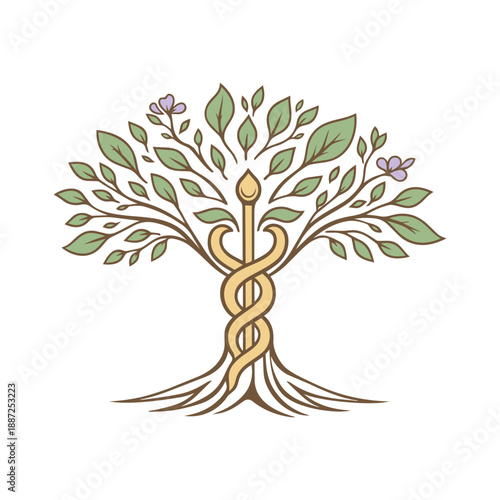 Caduceus tree logo