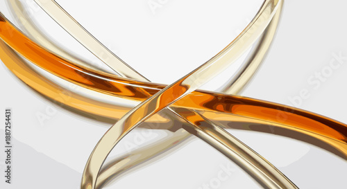 Intertwined metallic ribbons in a dynamic abstract formation, viewed from a modern perspective