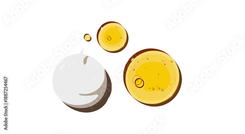 A close-up view of citrus slices and a cosmetic product on a plain surface